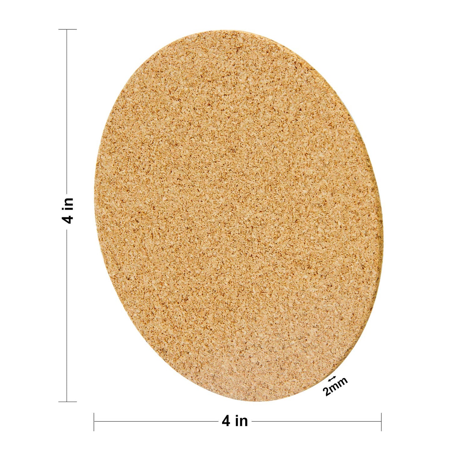 100pcs 4 inch 2mm Round Self Adhesive Circle Cork Sheets Tiles Cork Mat Cork  Coaster with Strong Adhesive Backed