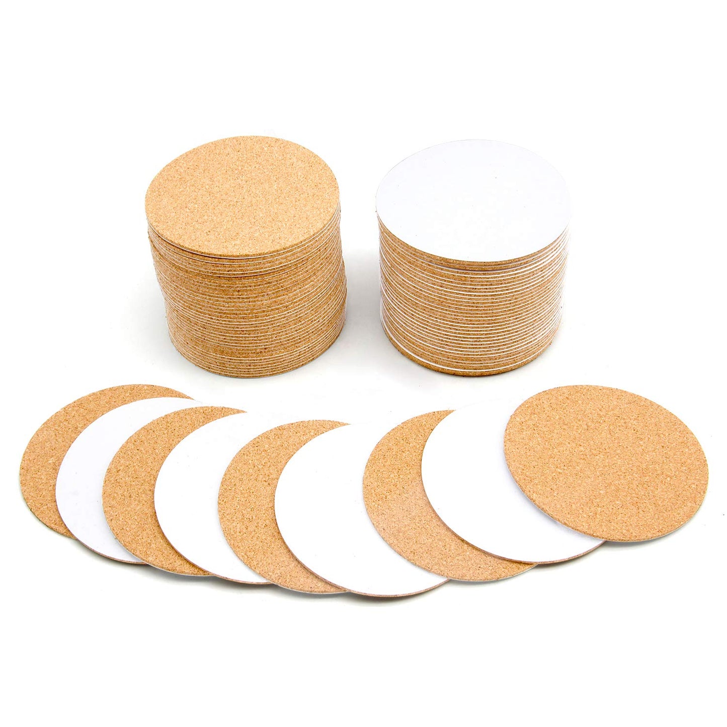 100pcs 4 inch 2mm Round Self Adhesive Circle Cork Sheets Tiles Cork Mat Cork  Coaster with Strong Adhesive Backed